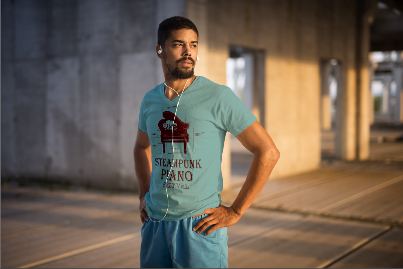 Festival t-shirt with blueprint logo